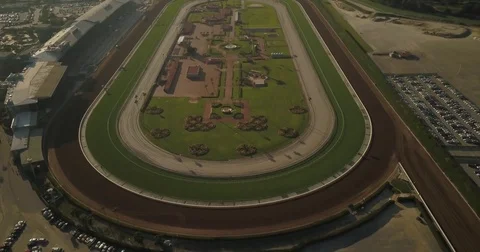 Aerial view of Race Track Stock Footage 77702559