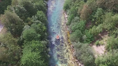 Aerial view of Rafting in River 動画素材 69862364