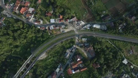 Aerial view of railroad 2 Stock Footage 292037641