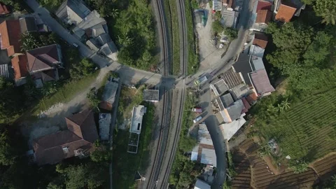 Aerial view of railroad 4 Stock Footage 292040720