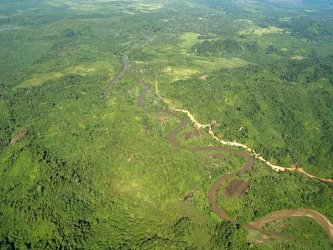 Aerial View of a Rainforest in Sumatra, Indonsia Stock Photos