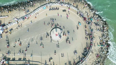 Aerial view of Ram Setu, dhanushkodi. Stockbeeldmateriaal 340250952