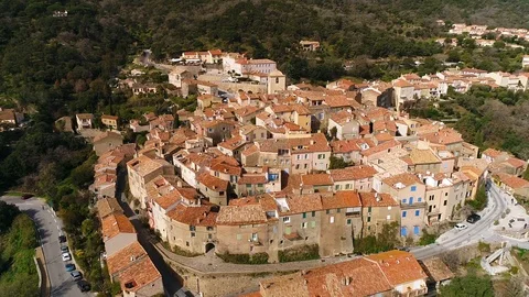 Aerial view of Ramatuelle Stock Footage 88346753