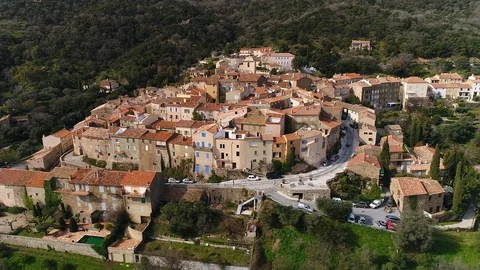 Aerial view of Ramatuelle Stock Footage 88346789