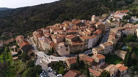 Aerial view of Ramatuelle Stock Footage 88346815