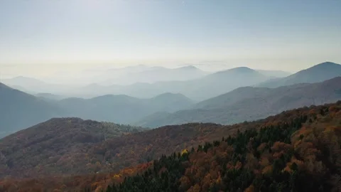 Aerial view of range of mountains Stock Footage 289577459