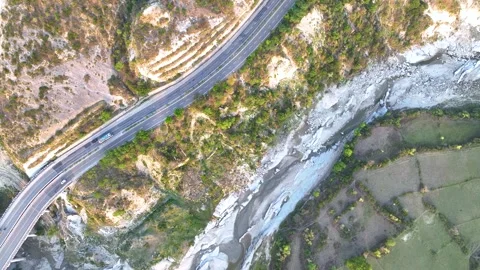 Aerial view of rapid infrastructure development in rural India.  Stock Footage 335642949