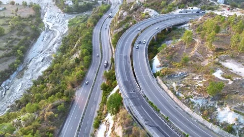Aerial view of rapid infrastructure development in rural India. Stock-Footage 335643299