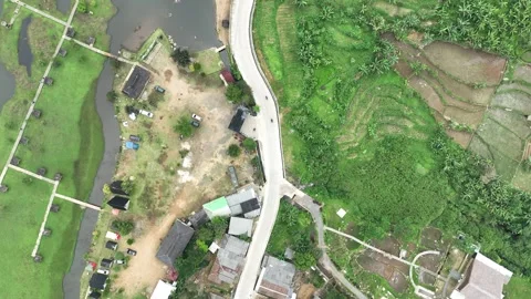Aerial view of Rawa Gede Jonggol Lake area, Indonesia. Stock Footage 336380928