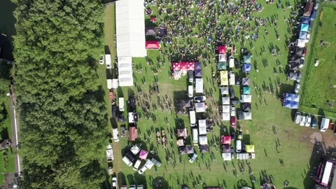 Aerial view of the Reading Pride 2023, Annual Love Unites Parade &amp; Festival.. Stock-Footage 249416627