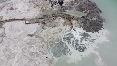 Aerial view reclamation activity develop... | Stock Video | Pond5