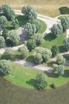 Aerial view of recreational park Stock Photos