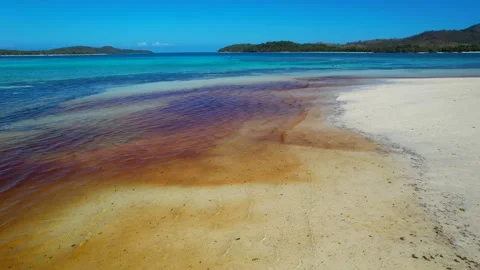 Aerial view of red Algae Bloom Stock Footage 318653562