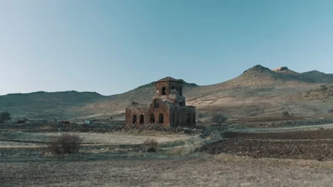 Aerial view of Red chruch in Aksaray. 4K Footage in Turkey Stock Footage 209665387