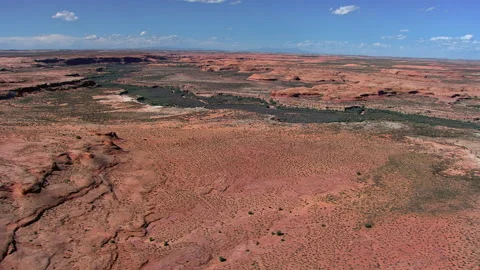 Aerial view of red rock formations the New Mexico Desert Stock-Footage 259076869
