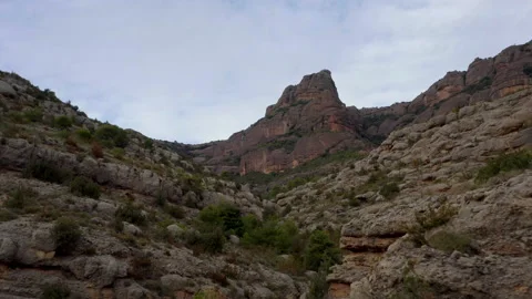 Aerial view of Red Rocks Formation in Aragón, Spain Stock Footage 168395572