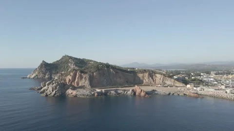 Aerial view of the red rocks of Tortolì, Sardinia, Italy Stock Footage 201440928