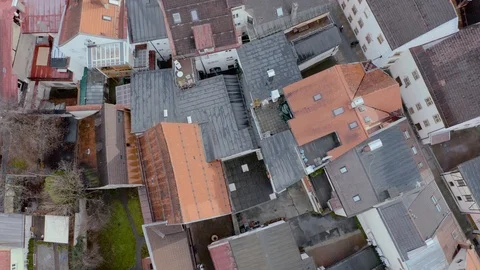 Aerial View of Red Roofs Stock Footage 105616523