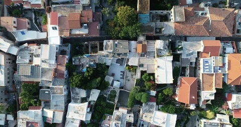Aerial view of red roofs Stock Footage 123114071