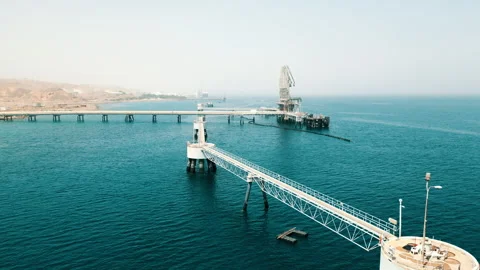 Aerial View of The Red Sea in Eilat, Israel Stock Footage 246848219