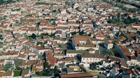 Aerial View Red Tiled Roofs City Stock Footage 72678810