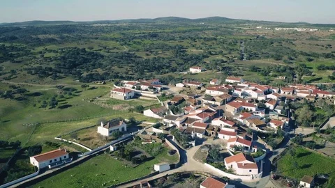 Aerial View Red Tiled Roofs Typical Village Stockbeeldmateriaal 72710257