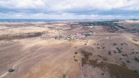 Aerial View Red Tiled Roofs Typical Village Stock Footage 77736746