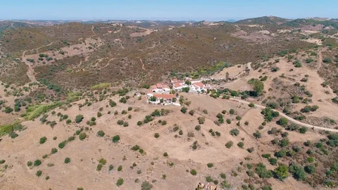 Aerial View Red Tiled Roofs Typical Village Stock Footage 77767822