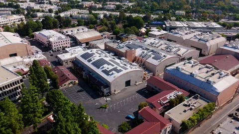 Aerial view of Redford Studio complex in Studio City, Los Angeles, October 2025 Stock Footage 319213427