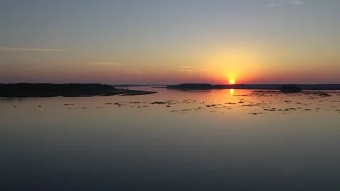 Aerial view reflection of light through the cloud in sunset. Stock Footage 153801145
