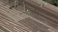 Aerial View Regional Express Train Passing Commuters Commuting German Transport HD Footage