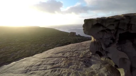 Aerial view of the remarkable rocks on kangaroo island  Stock Footage 50987775
