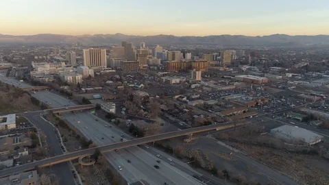 Aerial view of Reno Nevada Stock Footage 104045587