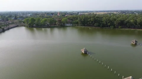 Aerial view of the reservoir . Stock Footage 337526878