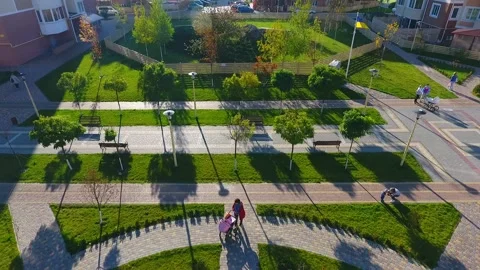 Aerial view of residence Stock Footage 130934740