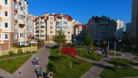 Aerial view of residence Stock Footage 130934790
