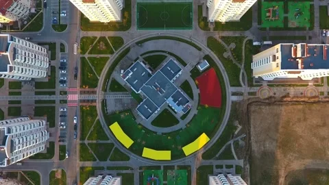 Aerial view of residence Stock Footage 130934913