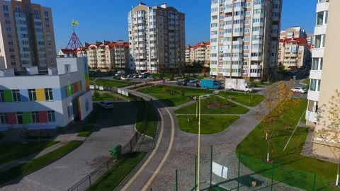 Aerial view of residence Stock Footage 130994249