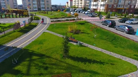 Aerial view of residence Stock Footage 130994382