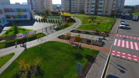 Aerial view of residence Stock Footage 130994488