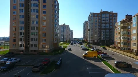 Aerial view of residence Stock Footage 130994584