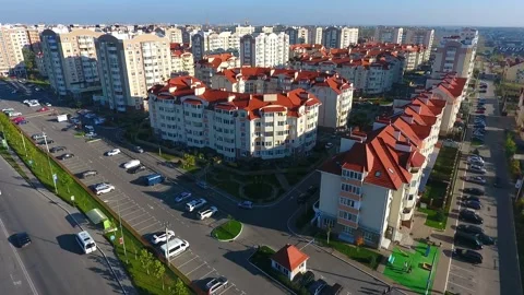 Aerial view of residence Stock Footage 130994608
