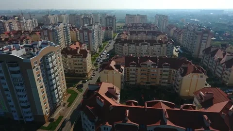 Aerial view of residence Stock Footage 131070337