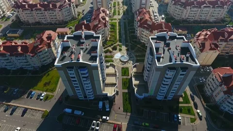 Aerial view of residence Stock Footage 131070347
