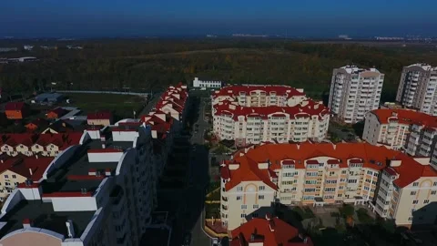 Aerial view of residence Stock Footage 131070358