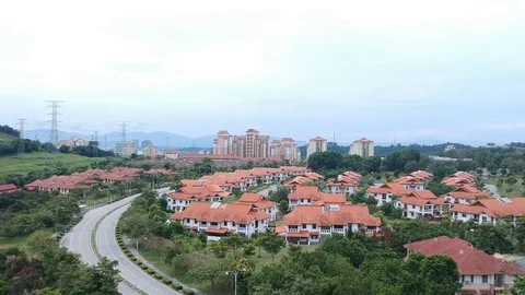 Aerial View of residences Stock Footage 92608960