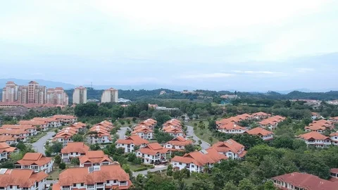 Aerial View of residences Stock Footage 92608963