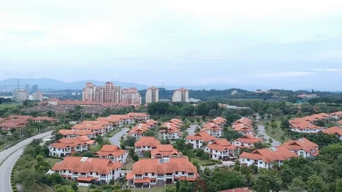 Aerial View of residences Stock Footage 92608977