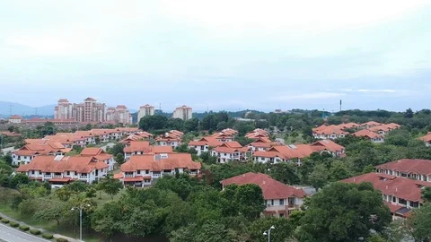 Aerial View of residences Stock Footage 92609028