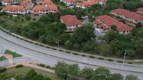 Aerial View of residences Stock Footage 92609232